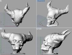 人面牛头头骨3D打印文件