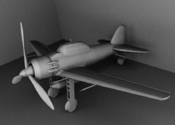 简单的老式飞机Maya模型,悬挂导弹