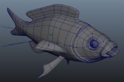 绑定动画的金鱼maya模型