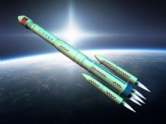 原创中国长征3号运载火箭,太空运输模型