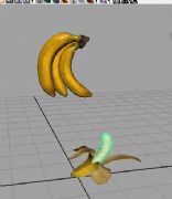 香蕉掉落剥开maya2009贴图动画
