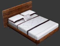 现代木制床,max,obj两格式