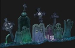 墓地里多种墓碑max模型