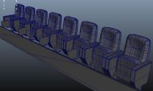 影院的一排座椅maya模型