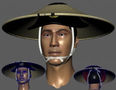 越南带斗笠的警察头部maya模型