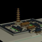 寺庙,寺院群,中国风建筑佛教建筑