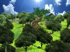 大树高山+森林场景maya2012模型,贴图全