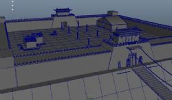 古代江州城池围墙maya模型