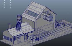 一个小型工厂maya模型