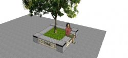 中式树池座凳