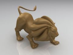 愤怒的狮子雕塑