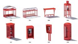 电话亭+公交站台max模型