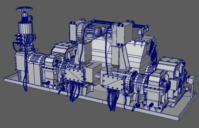 石油钻机平台绞车,无材质贴图
