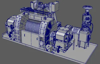 石油钻机平台绞车,无材质贴图