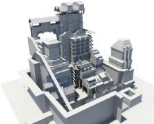 一个科幻画的工厂设计Maya模型