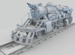 高精度火车头maya模型
