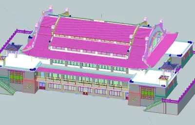 武汉大学体育馆3dmax模型