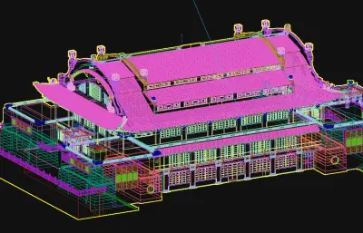 武汉大学体育馆3dmax模型