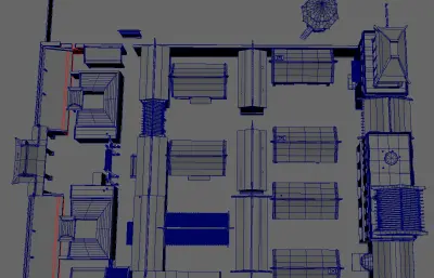 晋中曹家大院,三多堂,曹府maya模型