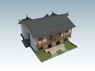 两层通阳台新农村楼房max模型