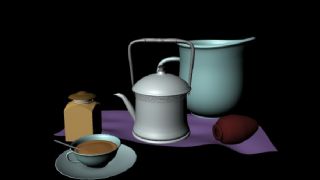 茶壶,罐子,咖啡等日常用品模型