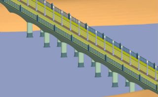 跨江大桥3ds模型