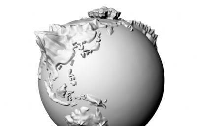 地球仪,南北半球,stl文件,无贴图