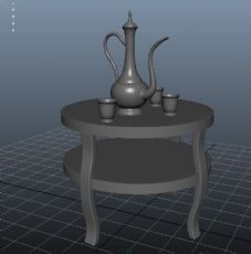 古代酒壶,酒杯,桌子