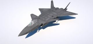 歼20飞机高精度C4D模型,Redshift渲染
