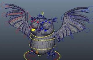 带绑定的猫头鹰maya模型
