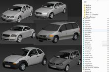 汽车一堆模型,简模,max,obj,3ds格式