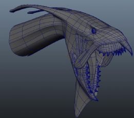 阿凡达中的飞鸟坐骑头部maya模型