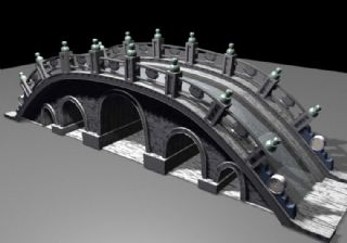 古代石桥拱桥maya模型