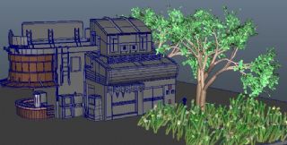 一个有草场的别墅maya模型
