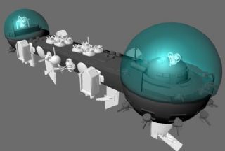 太空基地,太空城maya模型