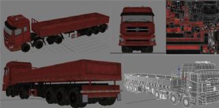 大型挂车,拖车,大卡车max模型
