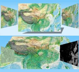 中国地势高浮雕3D模型