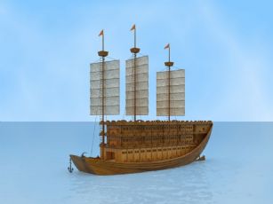 古船,木船,楼船max模型