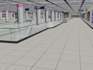 中南路地铁站场景max模型,带材质贴图模型,简模