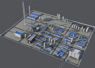 化工厂,能源厂整体设计max模型