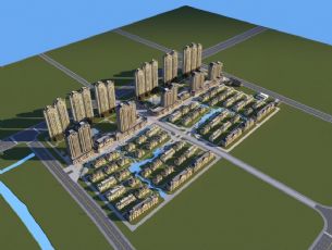 高层小区+联排别墅设计max模型(网盘下载)