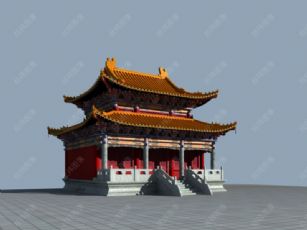 单檐中式大殿
