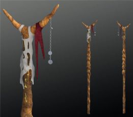 次时代游戏中的一款法杖obj模型