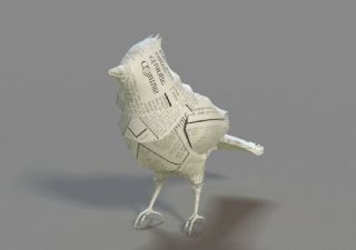 折纸鸟,纸做的鸟max模型