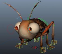 带绑定的卡通蟋蟀maya模型