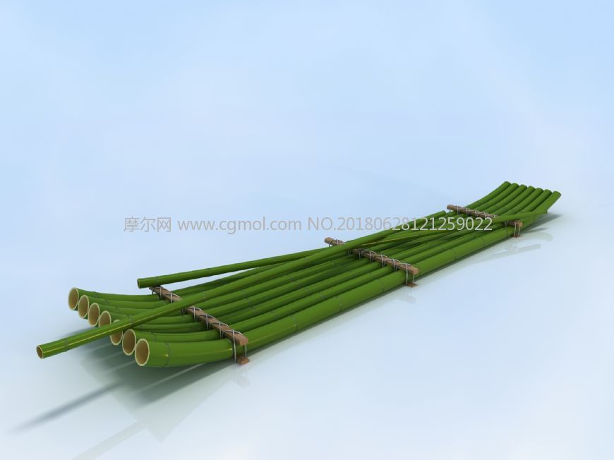 竹筏,竹排max模型