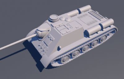 SU-85坦克C4D模型