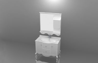 落地式浴室柜洗脸池模型