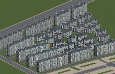 苏州住宅小区鸟瞰max模型