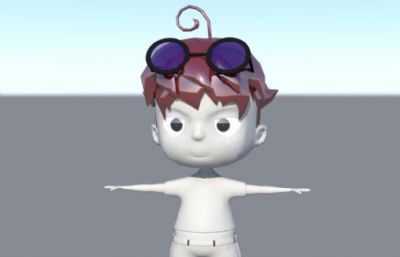 带墨镜的个性小男孩maya2016模型